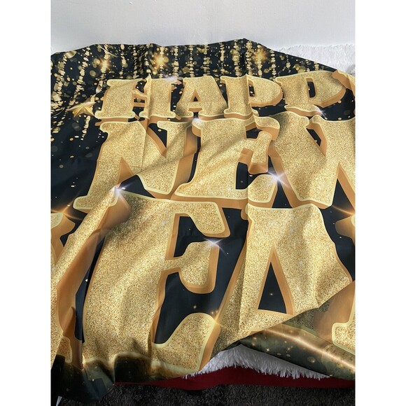 Mehofond Backdrop 7X5FT Happy New Year Black Gold Photo Booth Props Background - Picture 2 of 5